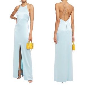 Alice + Olivia Ettley Halter Maxi Dress in Powder Blue Size 6